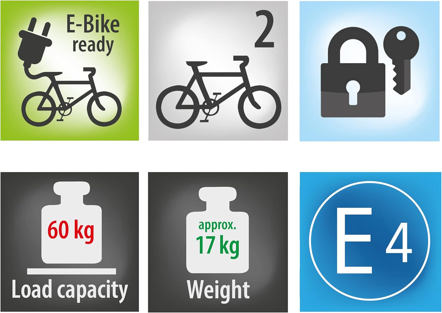 EUFAB 11598 FINCH Bicycle Carrier for 3 Bicycles