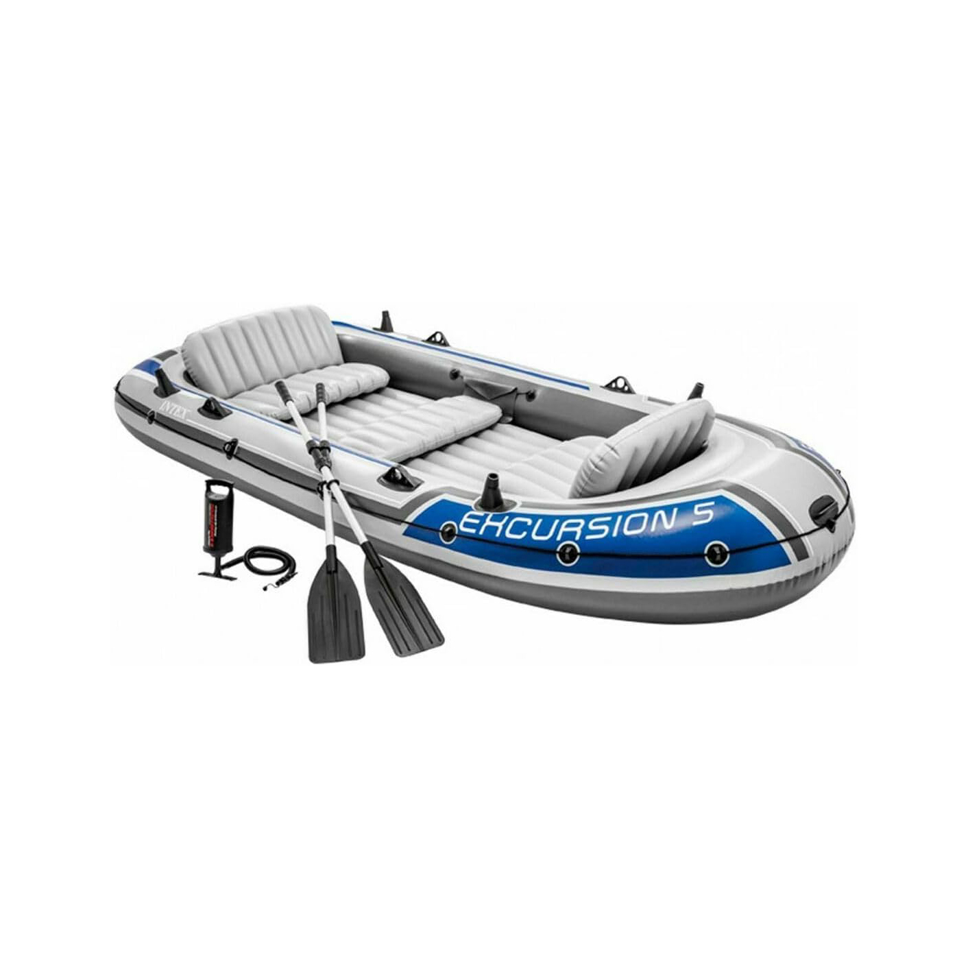 Intex Excursion Inflatable Boat Set with Aluminium Oars and Pump, 5 Person