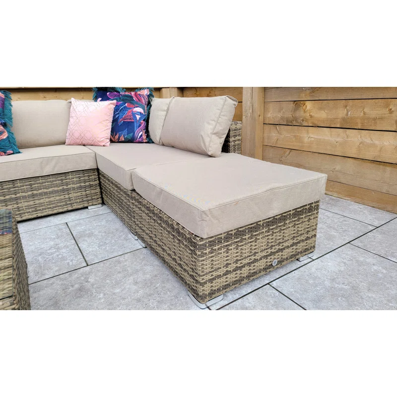 Margaret Wicker 5 - Person Garden Lounge Set with Cushions