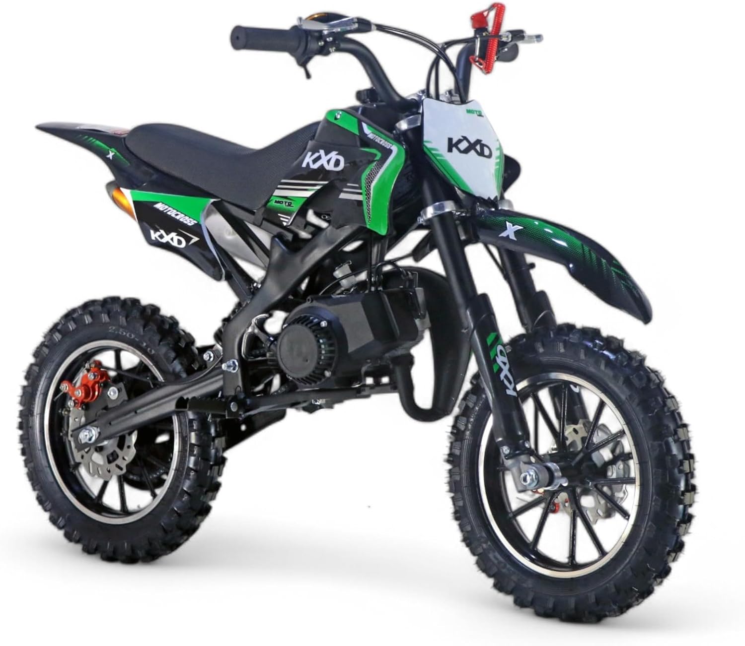 KXD 701 49ccm Dirt Bike Dirtbike CrossBike Enduro kinder DirtBike pocket 49cc Pitbike PocketBike Motocross Motorrad Motorbike Motorsport Pocket Vollcross Crossbike (grün)