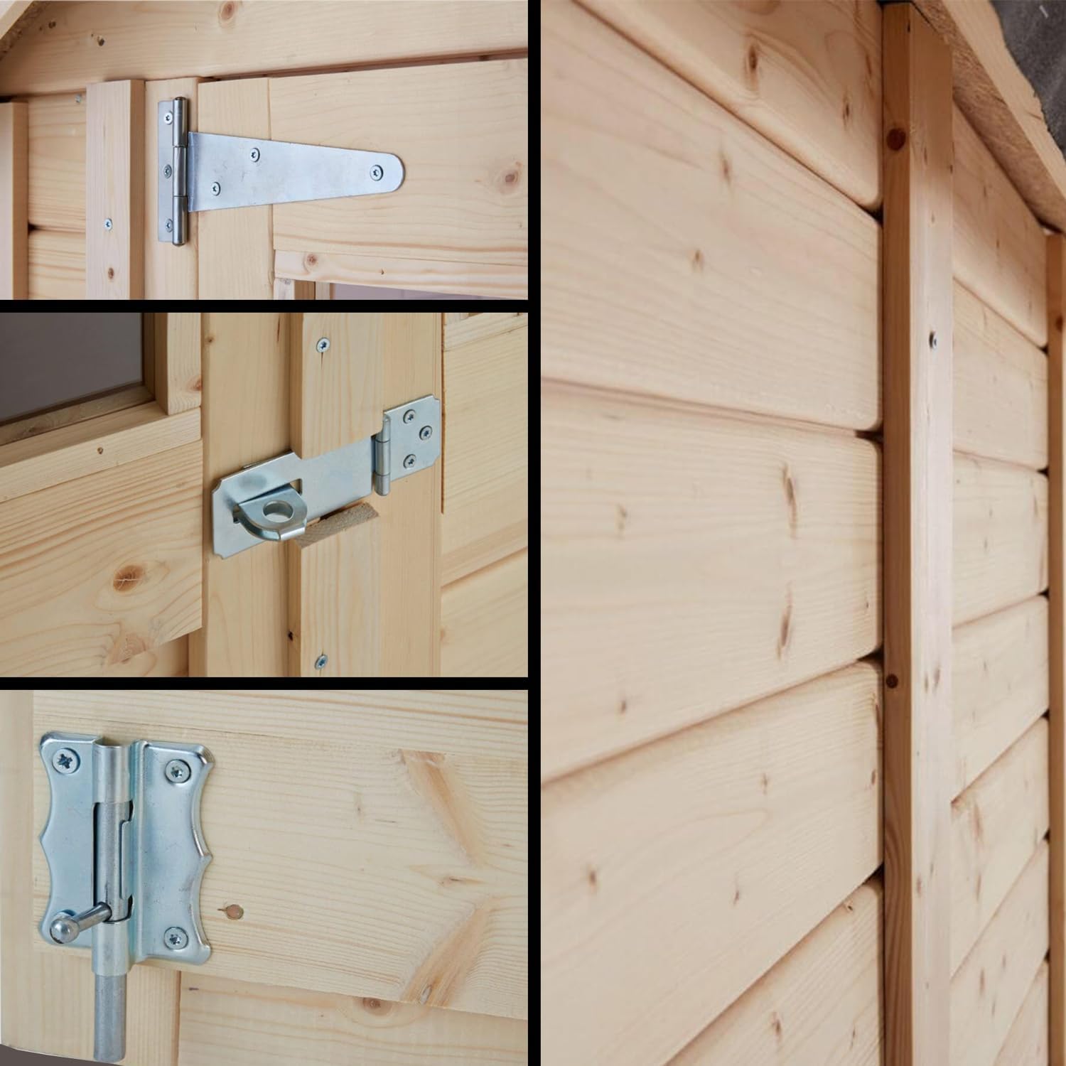 ALPHOLZ Alster Garden Shed Wooden 251 x 254 x 210 cm, Pent Roof, Includes Floor, Storage Shed, Garden, Bicycle Shed, 6 m², 19 mm Wall, Natural