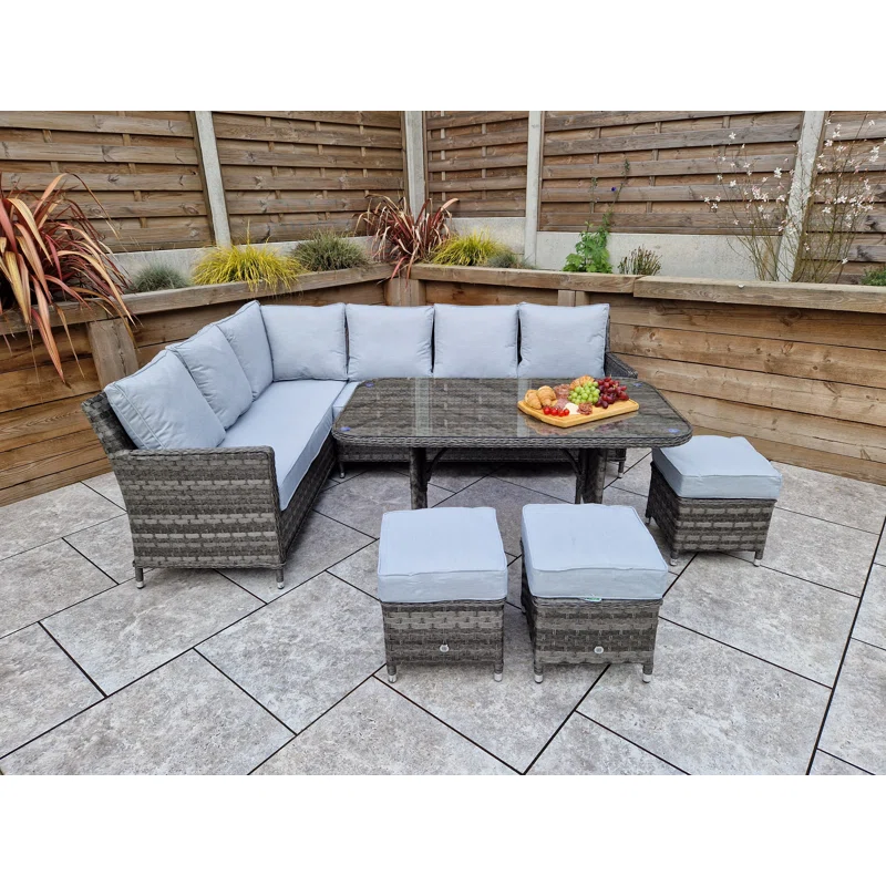 Auberta Wicker 9 - Person Garden Lounge Set