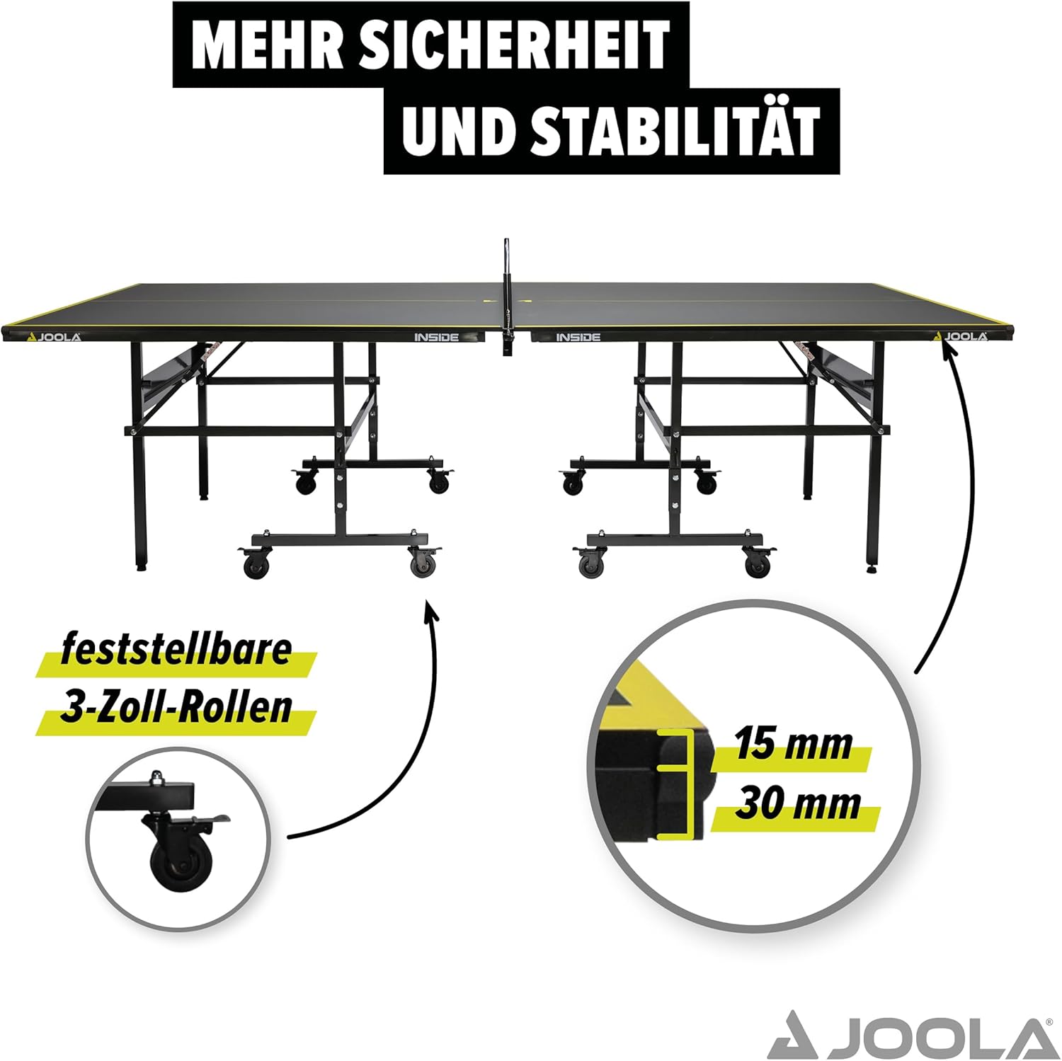 JOOLA Indoor Table Tennis Table Foldable - Quick Assembly - Includes Table Tennis Net, 274 x 152.5 x 76 cm