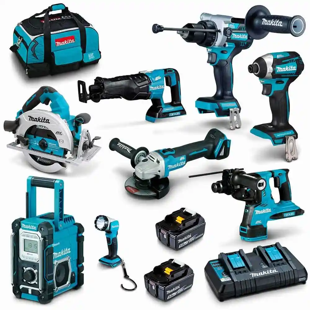 MAKITA 18V BRUSHLESS 8 PIECE 2 X 5.0AH COMBO KIT DLX8039TX1 SKU ..176551 MPN DLX8039TX1