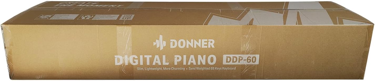 Donner DDP-60 88 Keys Digital Piano for Beginners, Electric Keyboard with Velocity Keys, 128 Voices, 83 Rhythms, 8 Reverb Effects, 5 Strength Curves, Auto Chord