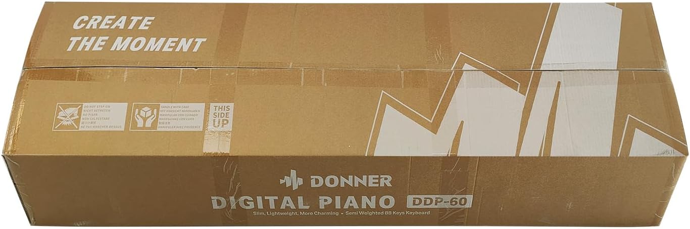 Donner DDP-60 88 Keys Digital Piano for Beginners, Electric Keyboard with Velocity Keys, 128 Voices, 83 Rhythms, 8 Reverb Effects, 5 Strength Curves, Auto Chord