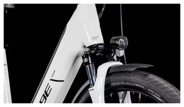 Cube Touring Hybrid One 500 Easy Entry Electric Hybrid Bike Shimano Cues 9S 500 Wh 700 mm Cotton White Grey 2025