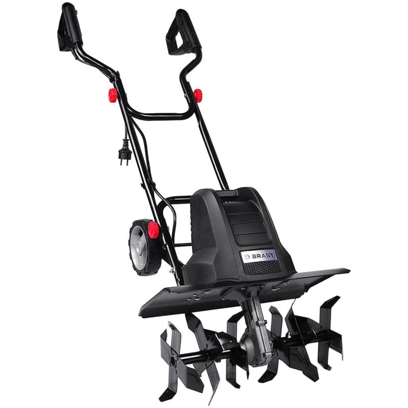 BRAST electric tiller: 1500 Watt - 45 cm Width, 22 cm Working Depth - 6 Cutters - 24 Blades -3 Mod Diff. power - very safe - 400 TRS/Min - electric tiller, Wired