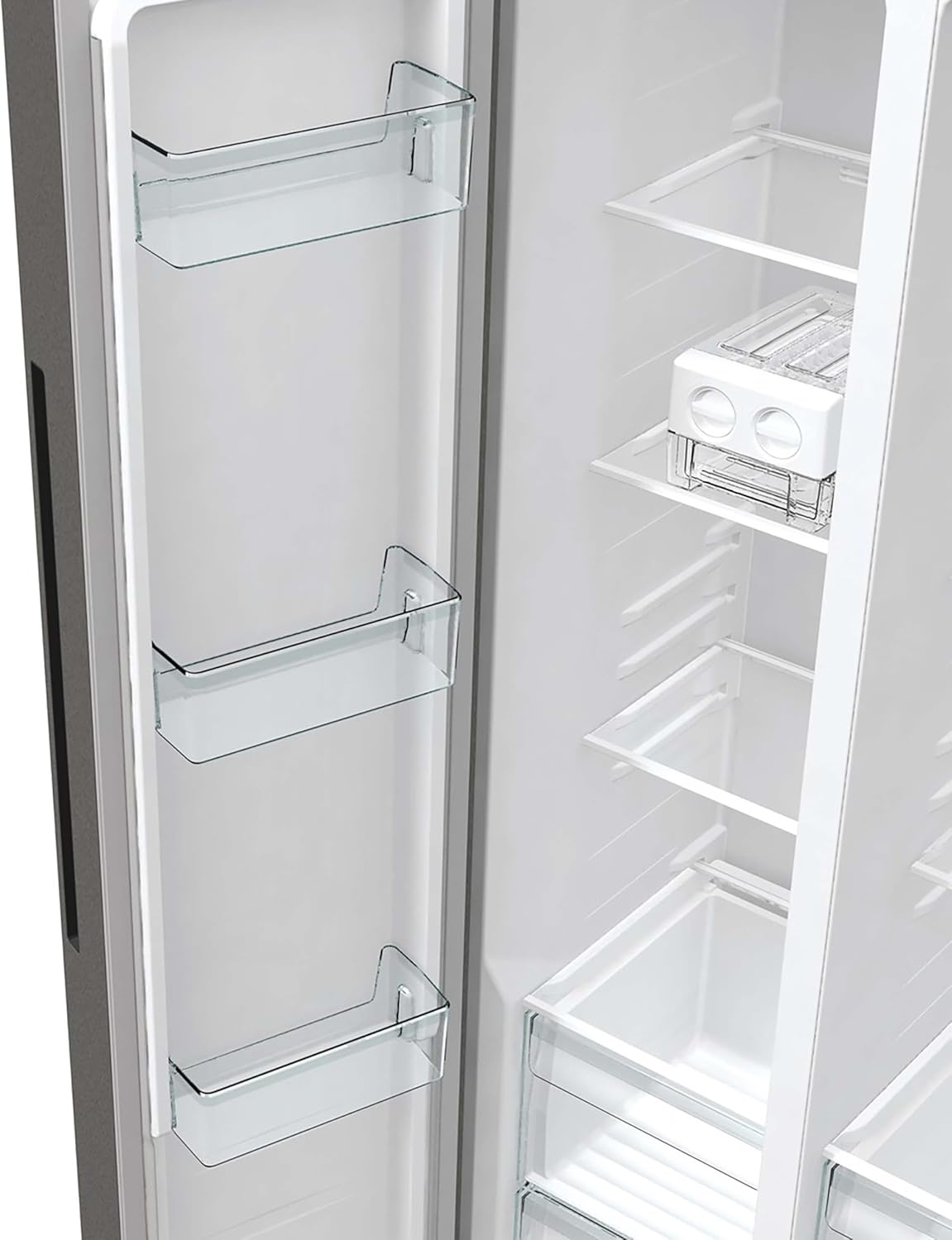 Gorenje NRR 9185 EAXLWD Side by Side Fridge-Freezer, Made in Europe, EEK E, NoFrostPlus, Inverter Compressor, Crisp Zone, ConvertActive Zone, FastFreeze, 70 Inch, Stainless Steel [Energy Class E]