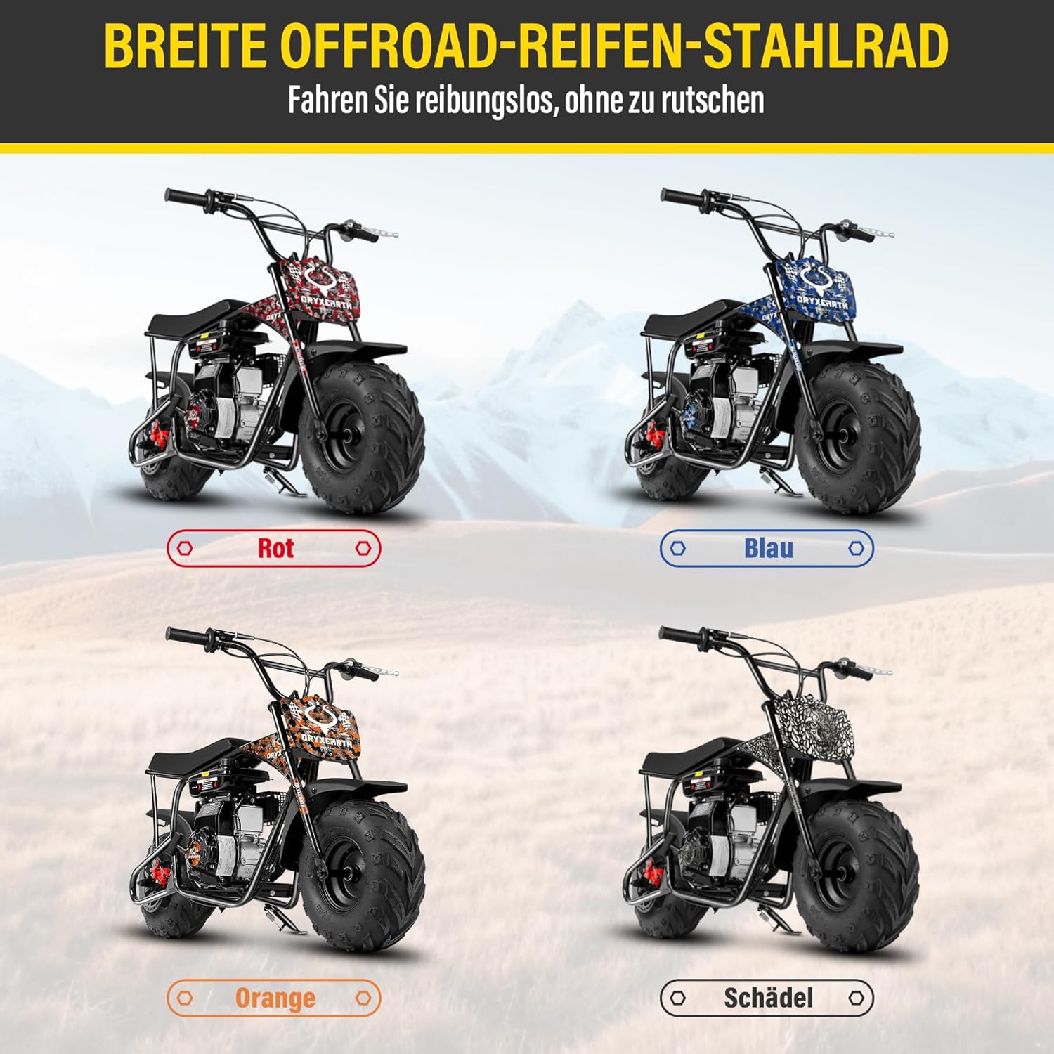 Dirt Bike 105CC 4-Takt benzinbetriebenes Off Road Kinder Pit Bike mit 4 Arten von DIY-Aufklebern, Automatikgetriebe und Seilzugstarter Pocket Bike ab 13 Jahren Teenager Erwachsener Geschenk (Rot)