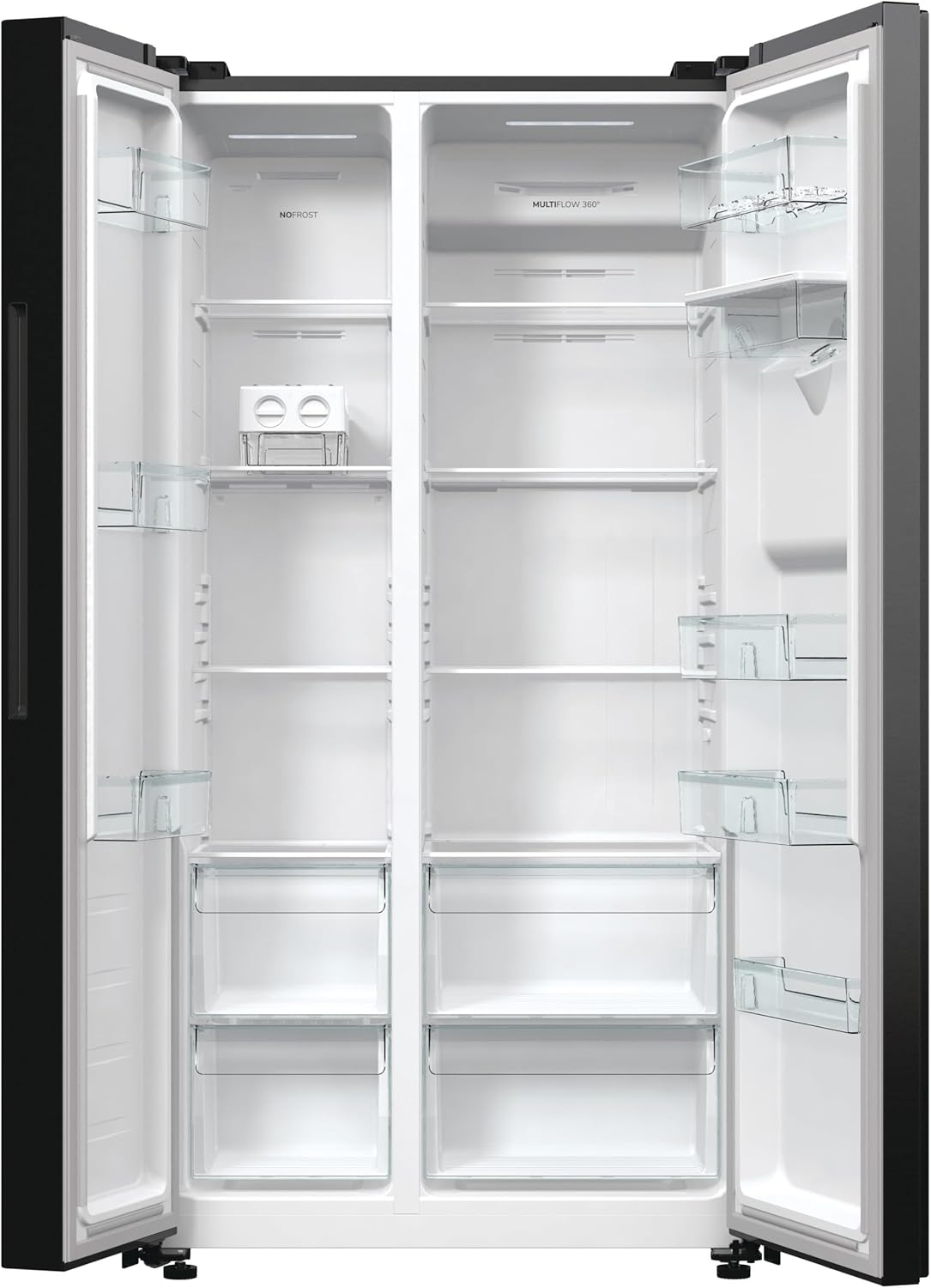 Gorenje NRR 9185 EAXLWD Side by Side Fridge-Freezer, Made in Europe, EEK E, NoFrostPlus, Inverter Compressor, Crisp Zone, ConvertActive Zone, FastFreeze, 70 Inch, Stainless Steel [Energy Class E]
