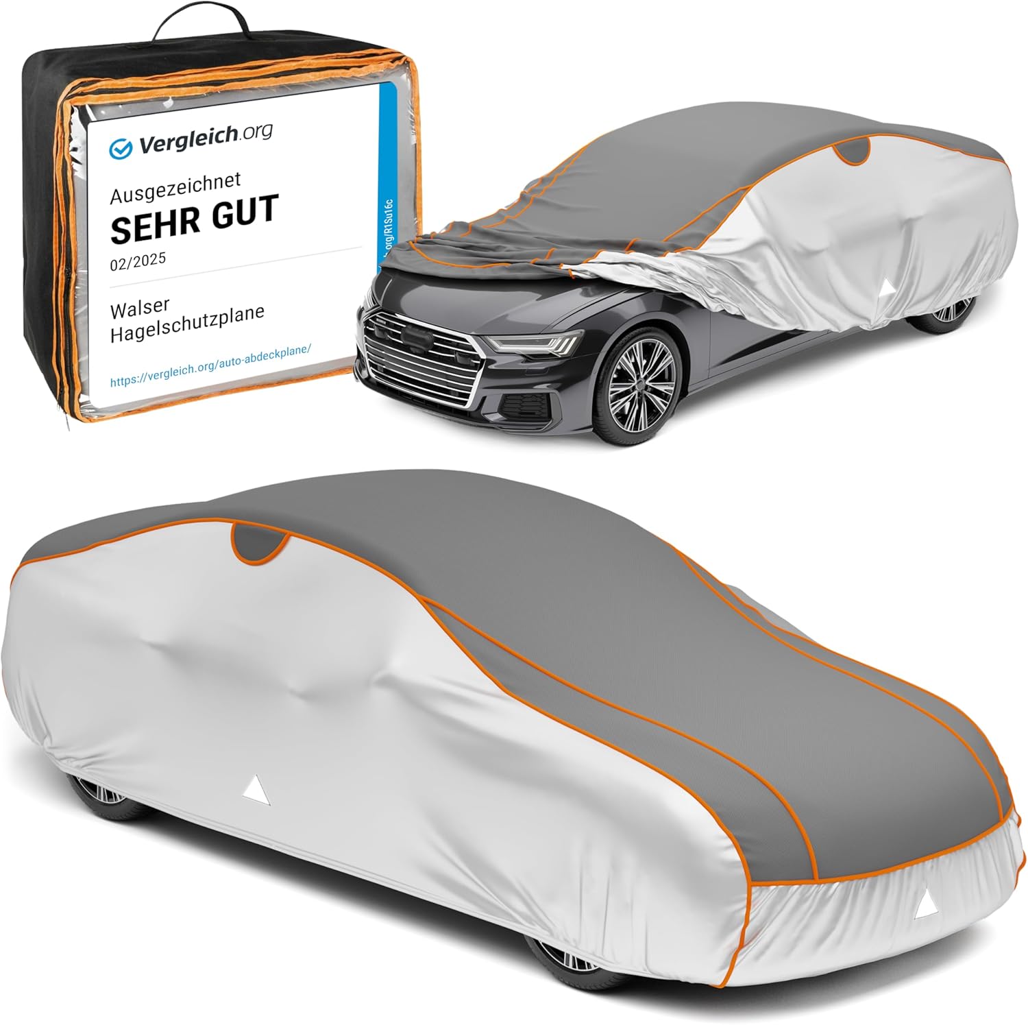 Walser hail protection tarpaulin car, award very good* car hail protection tarpaulin, TÜV tested* tarpaulin car Perma Protect, car garage cover, cover car, car cover size 2