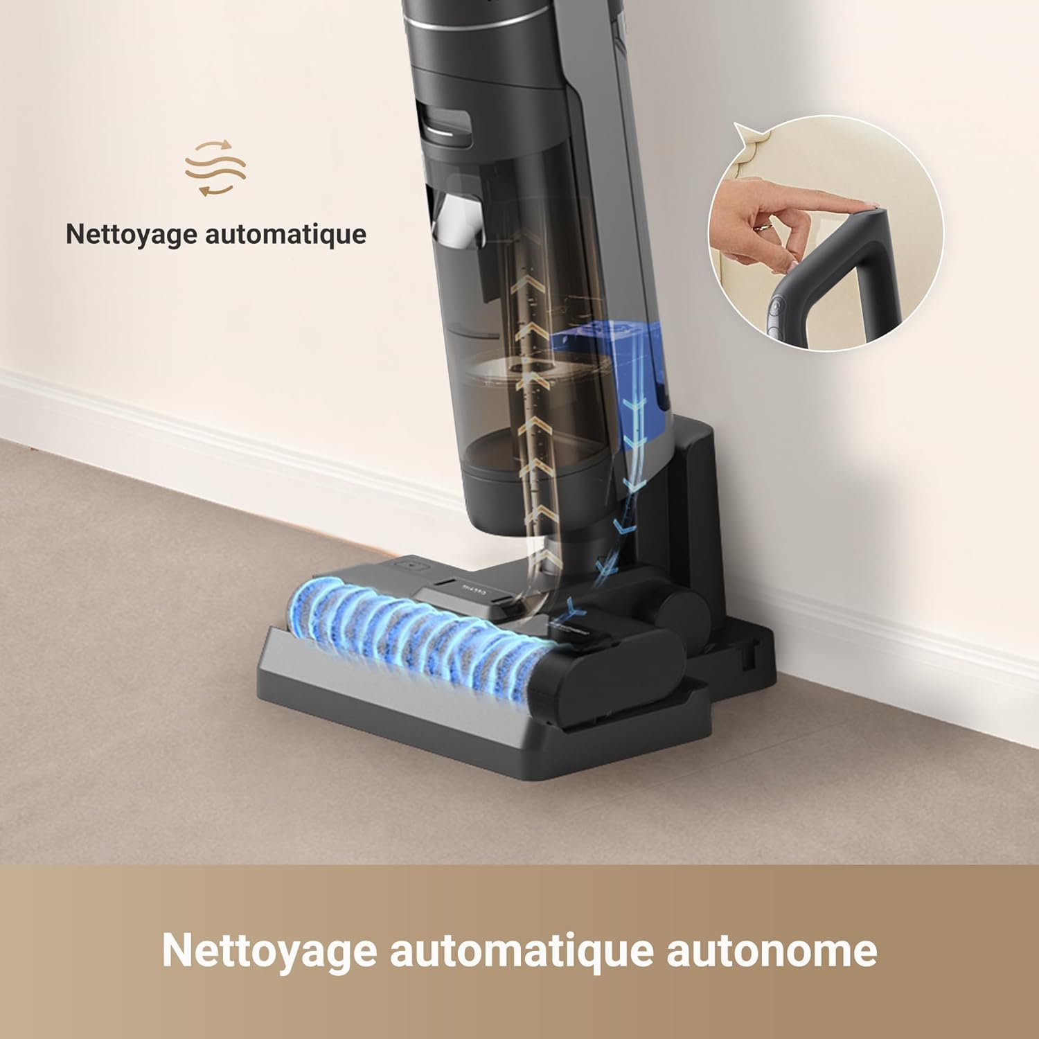 dreame H12 Pro Ultra Wet and Dry Vacuum Cleaner, 60°C Wash, 30 Min Dry, Auto Double Rotating Cleaning with Heavy Duty Scraper, 16 kPa Suction, 2 Edge Brush, Intelligent Detection