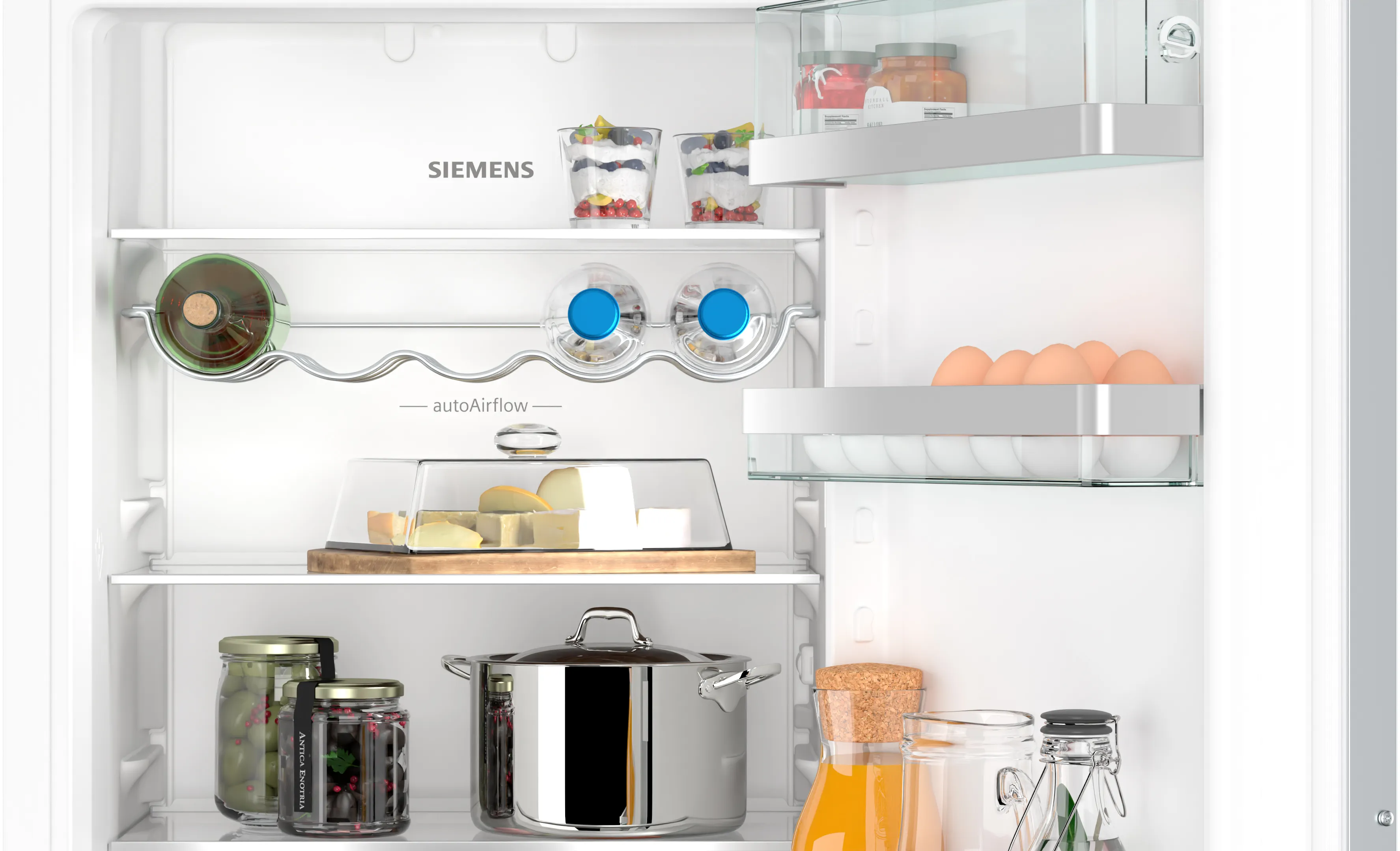 SIEMENS KI86NADD0 iQ500 Built-in fridge-freezer with freezer at bottom 177.2 x 55.8 cm soft close flat hinge