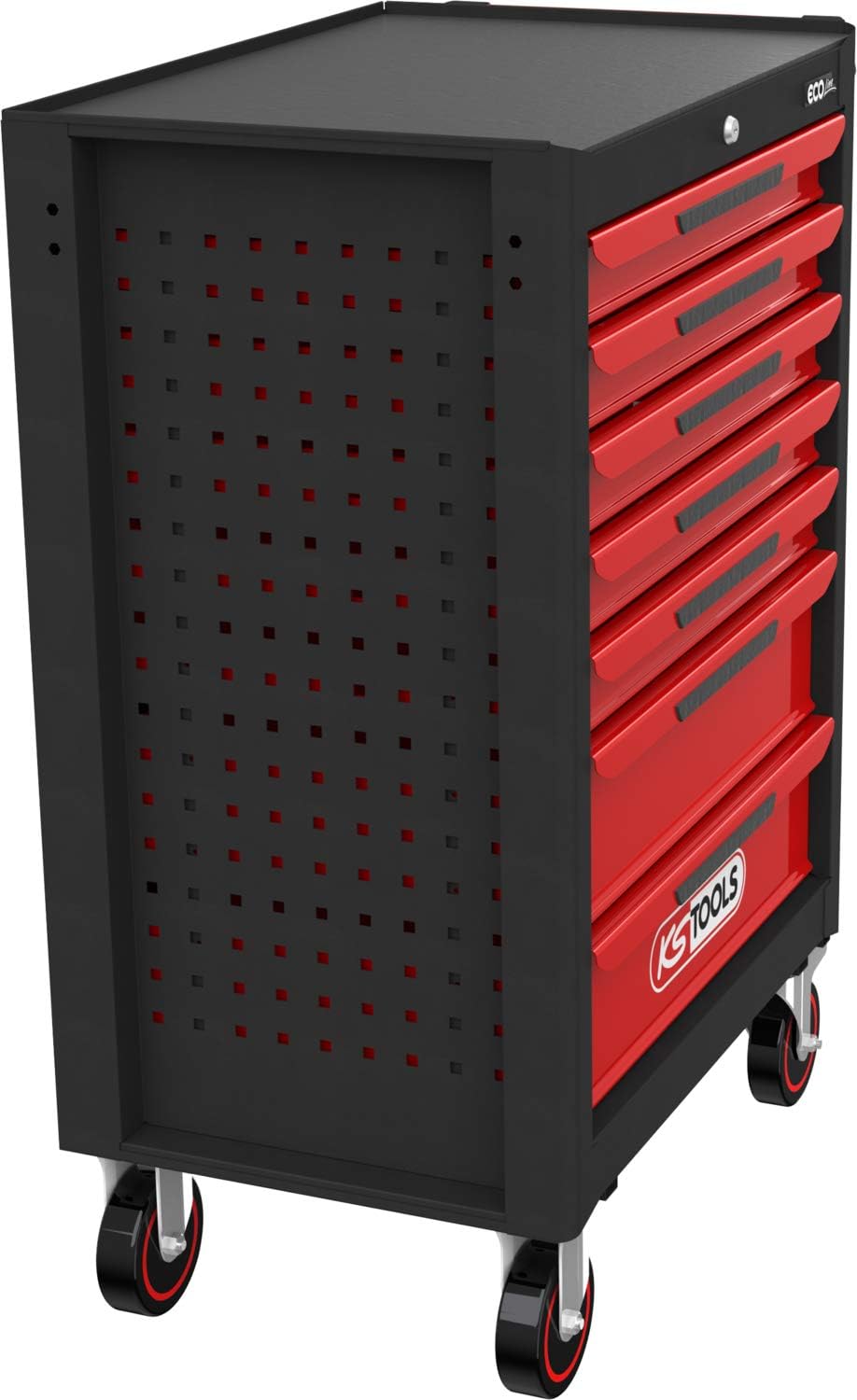 KS Tools ECOline 897.0007 Workshop Trolley with 7 Drawers Black/Red