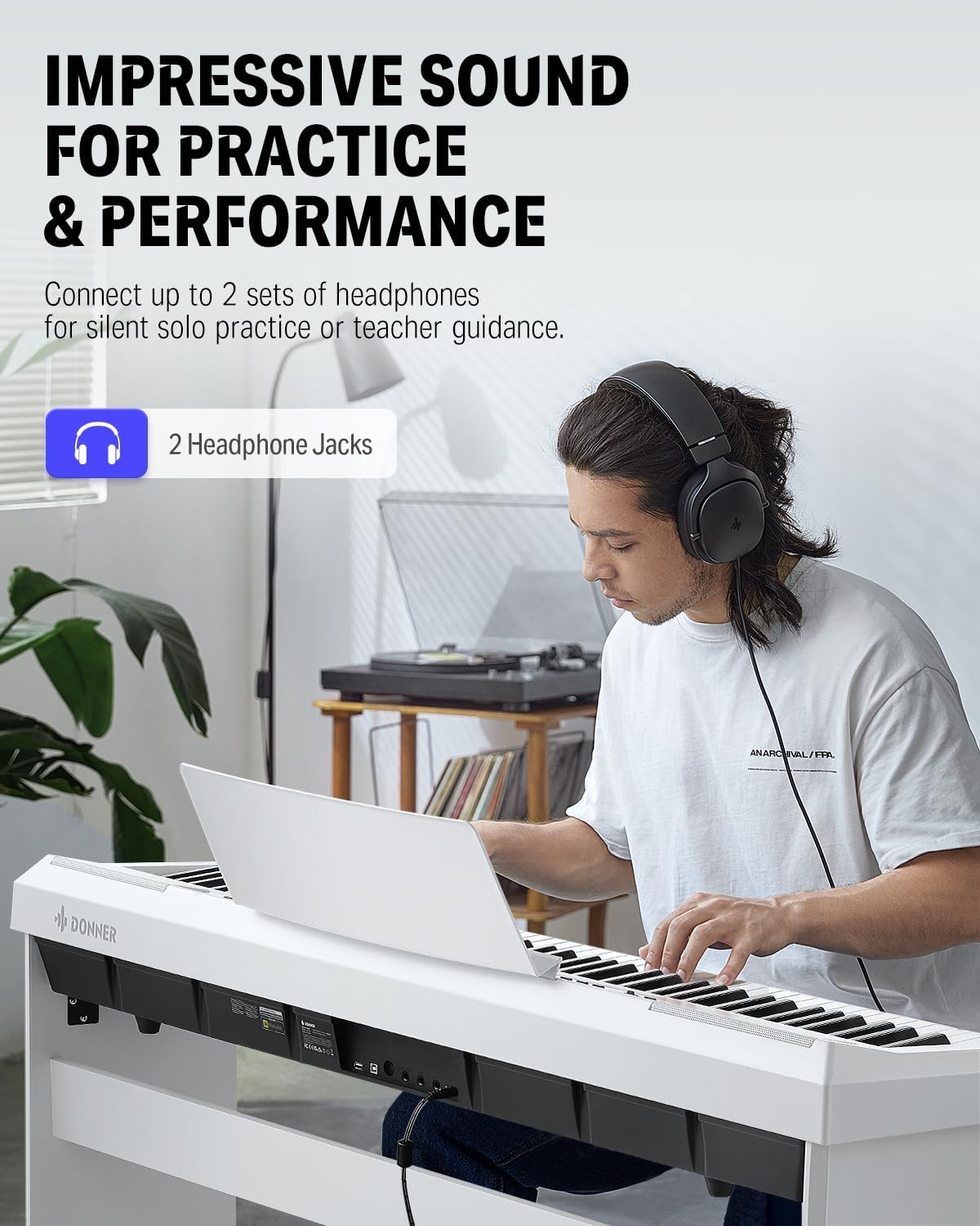 E Piano 88 Keys, Donner DEP-20S Digital Piano Keyboard 88 Keys Hammer Mechanism Weighted Beginner Electric Piano with Pedal and Piano Stand