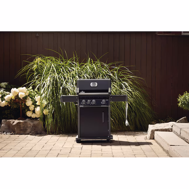 Napoleon Rogue 3-Burner Propane Gas Grill with Range Side Burner in Black