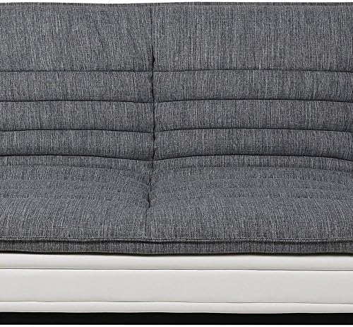 AC Design Furniture Jasper Sofa Bed W: 196 x H: 91 x D: 96 cm, Dark Grey/Black, Fabric/Metal
