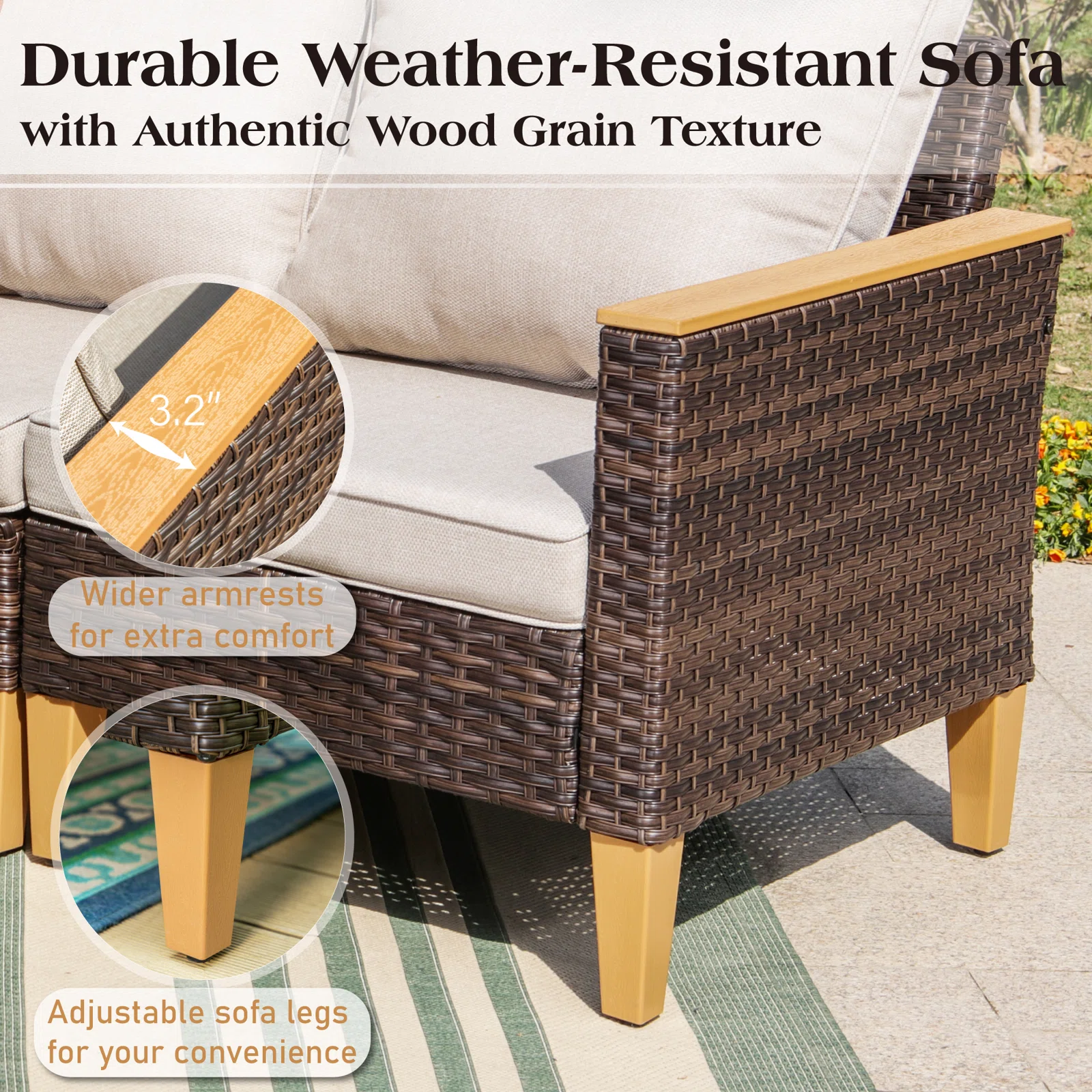 Wicker 9 - Person Garden Lounge Set with Cushions