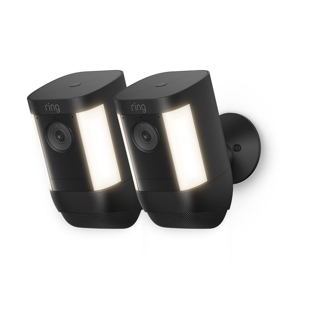 Ring Spotlight Kamera Pro Kabel (Spotlight Cam Pro Wired)| Außenkamera, 2K-Video, Ring Vision, 3D-Bewegungserfassung, LED-Spotlights | 30-tägige kostenlose Testphase für Ring Home |2 Kameras