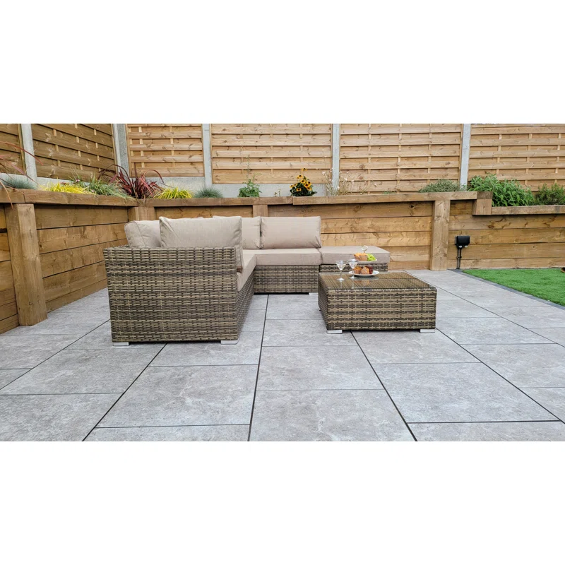 Margaret Wicker 5 - Person Garden Lounge Set with Cushions