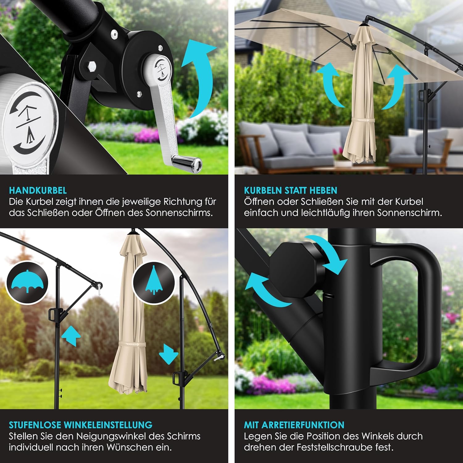 KESSER® Holly Parasol Rectangular with Cover