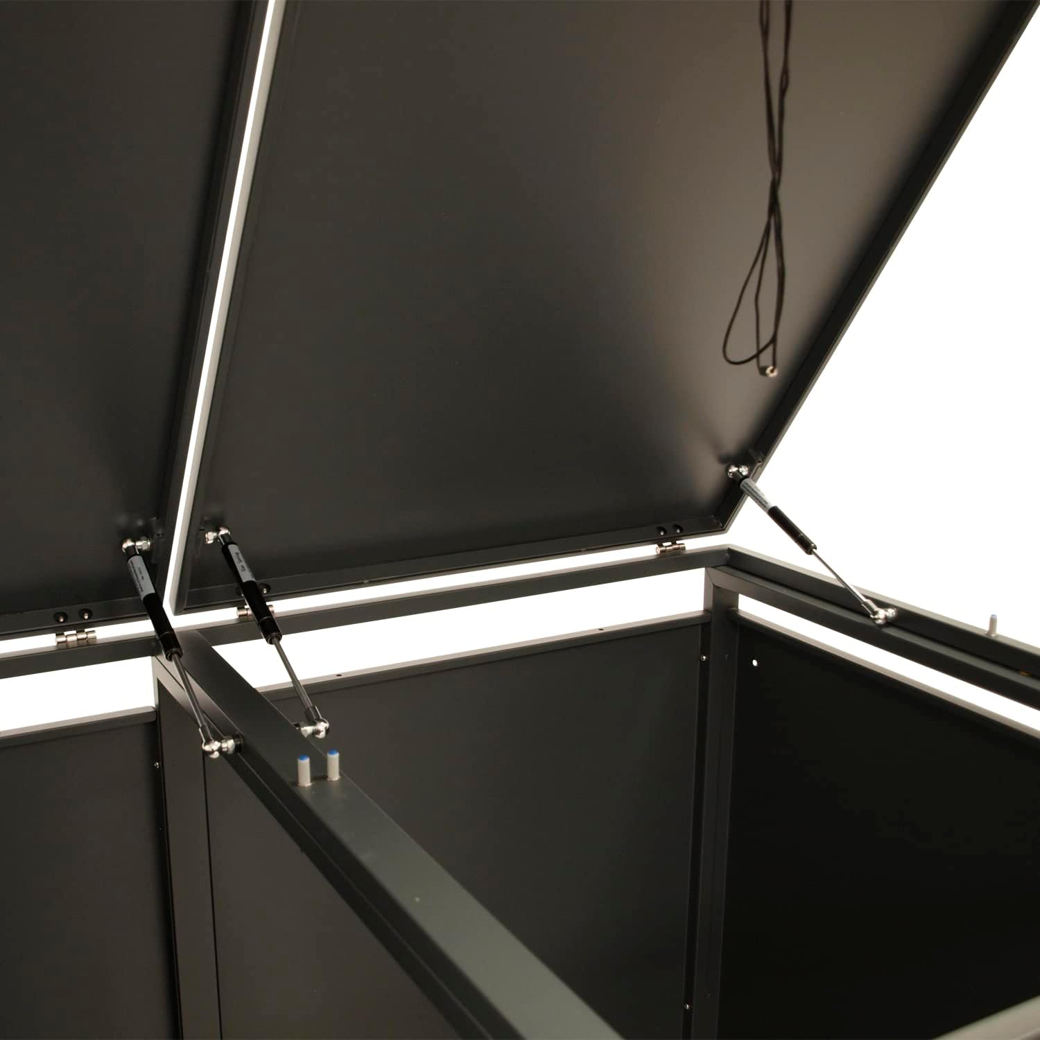 DEGAMO Cologne Wheelie Bin Box for 4 x Bins 120 and 240 Litres Galvanised Steel Anthracite