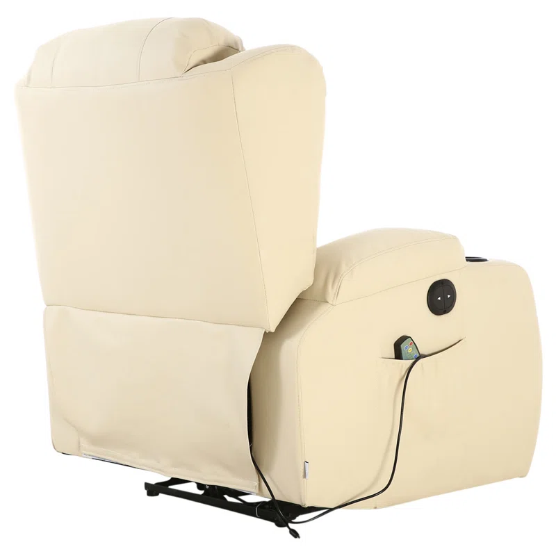 Bonded Leather Electric Recliner with Massager and Heating