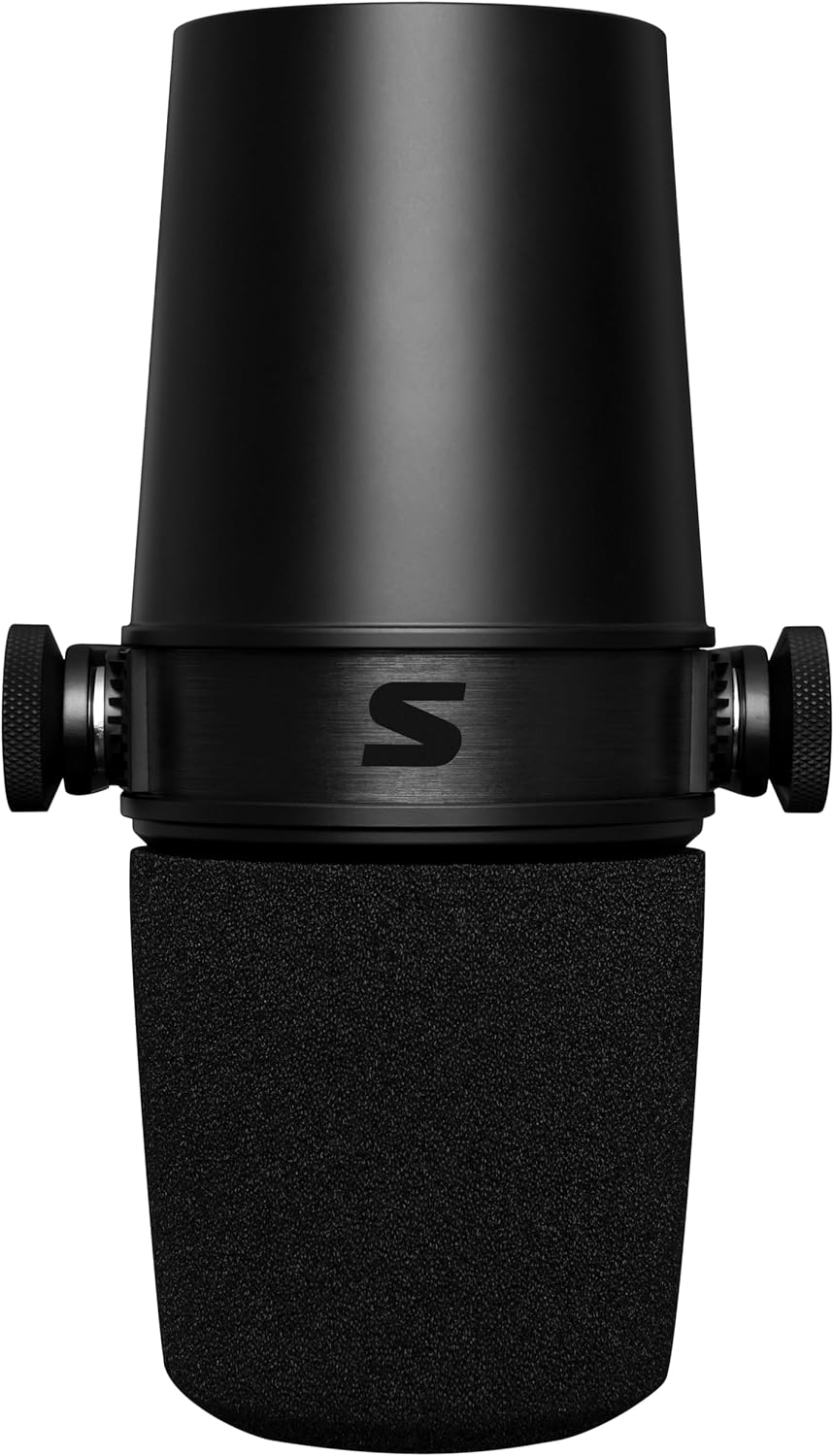 Shure MV7X XLR Podcast Microphone pour le Podcasting, l'enregistrement, la Diffusion en Direct et les Jeux, Sortie Casque Intégrée, XLR, Technologie d'isolation de la Voix - Noir