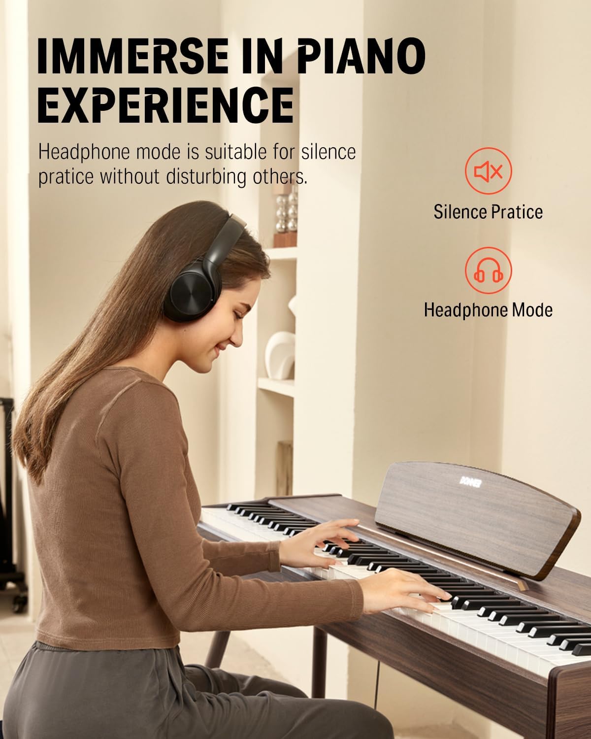 Donner DDP-80 E-Piano 88 Tasten Gewichtet Klavier, Hammermechanik II, Home Digital-Pianos Volle Größe Keyboard mit Ständer, Dreifach-pedal, USB-MIDI und Kopfhöreranschluss