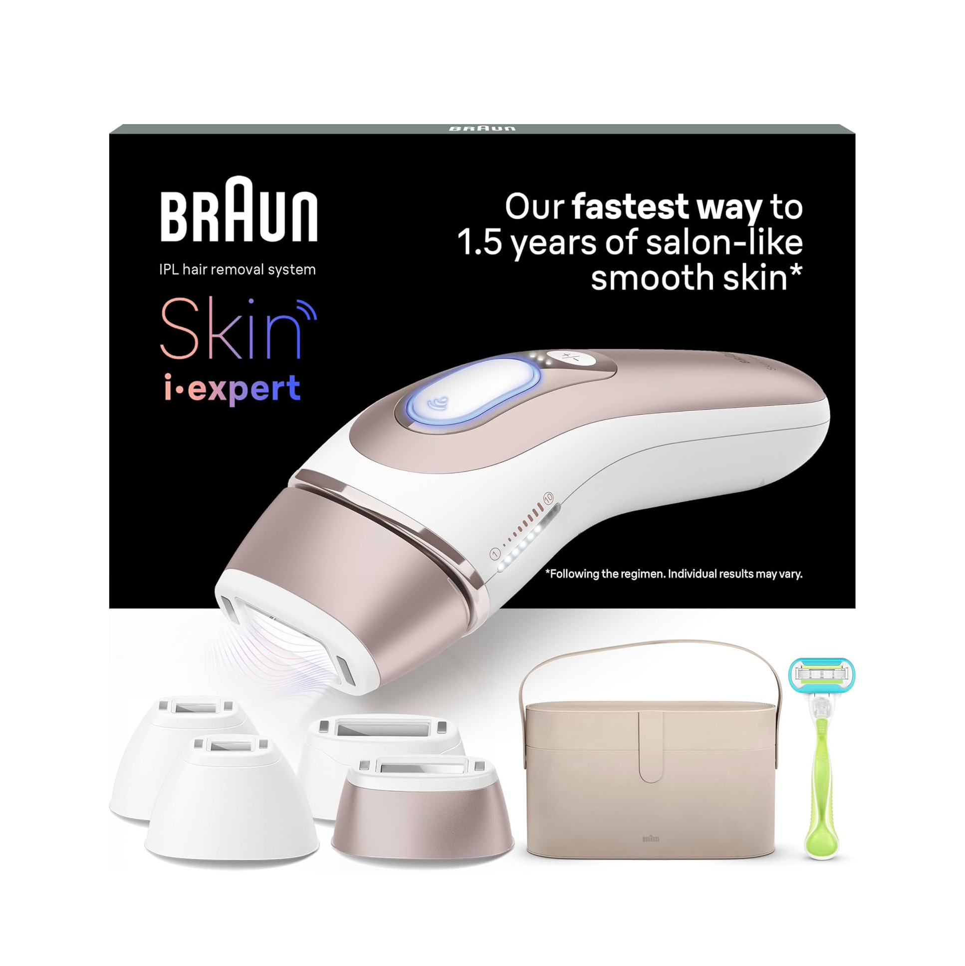 Braun Smart IPL 7 Skin i·expert, Free App, Women's Hair Removal Device, Visible Hair Removal, Designed in Germany, 4 Attachments, Venus Razor, Alternative to Laser Hair Removal, PL7387