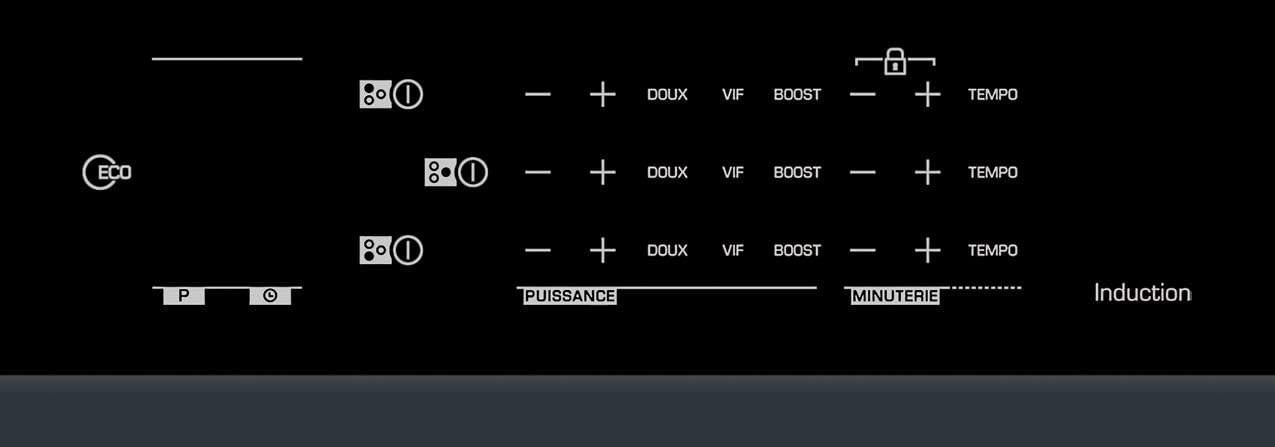 Sauter - SPI4360B - Plaque Induction - Table de Cuisson Encastrable - Noir - 3 Foyers - 7200W - Dimensions Encastrement : 56x49cm - Grand Foyer 28 cm et 14 Positions Cuissons - Fabriqué en France