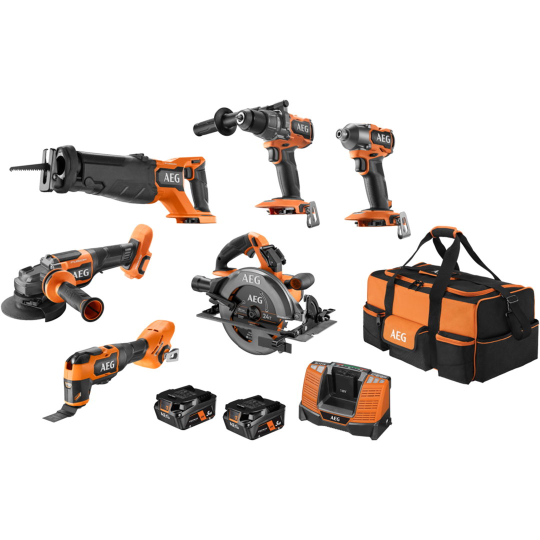AEG 18V FUSION/BRUSHLESS 6-PIECE 5.0AH FORCE KIT