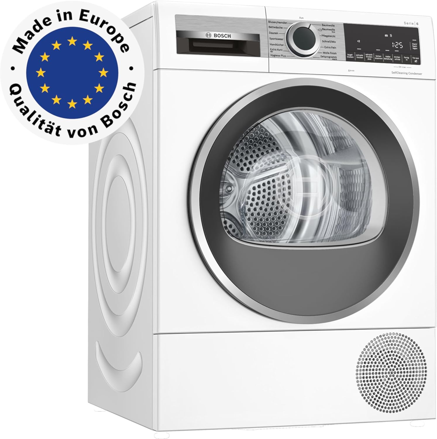 Bosch Heat Pump Dryer for 8 kg Laundry, Series 6, 176 kWh per year, Auto Dry, Anti-Vibration Design, Sensitive Drying System, Environmentally Friendly Coolant, White, WQG235D00 [Energy Class A+++]