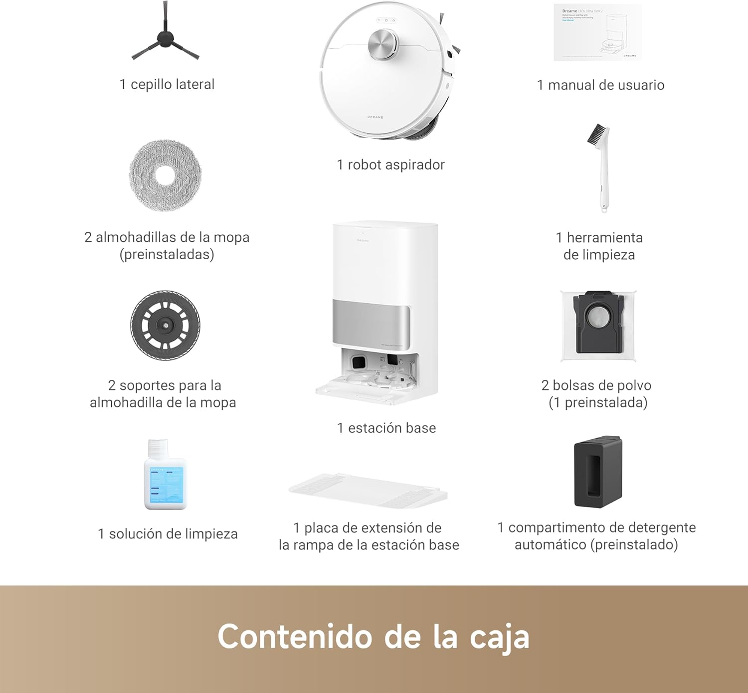 DREAME L10s Ultra Gen 2 Robot Aspirapolvere e Lavapavimenti con MopExtend RoboSwing, Aspirazione 10.000 Pa, Stazione Base Automatica, 32 Livelli di Acqua,Batteria da 240 Min