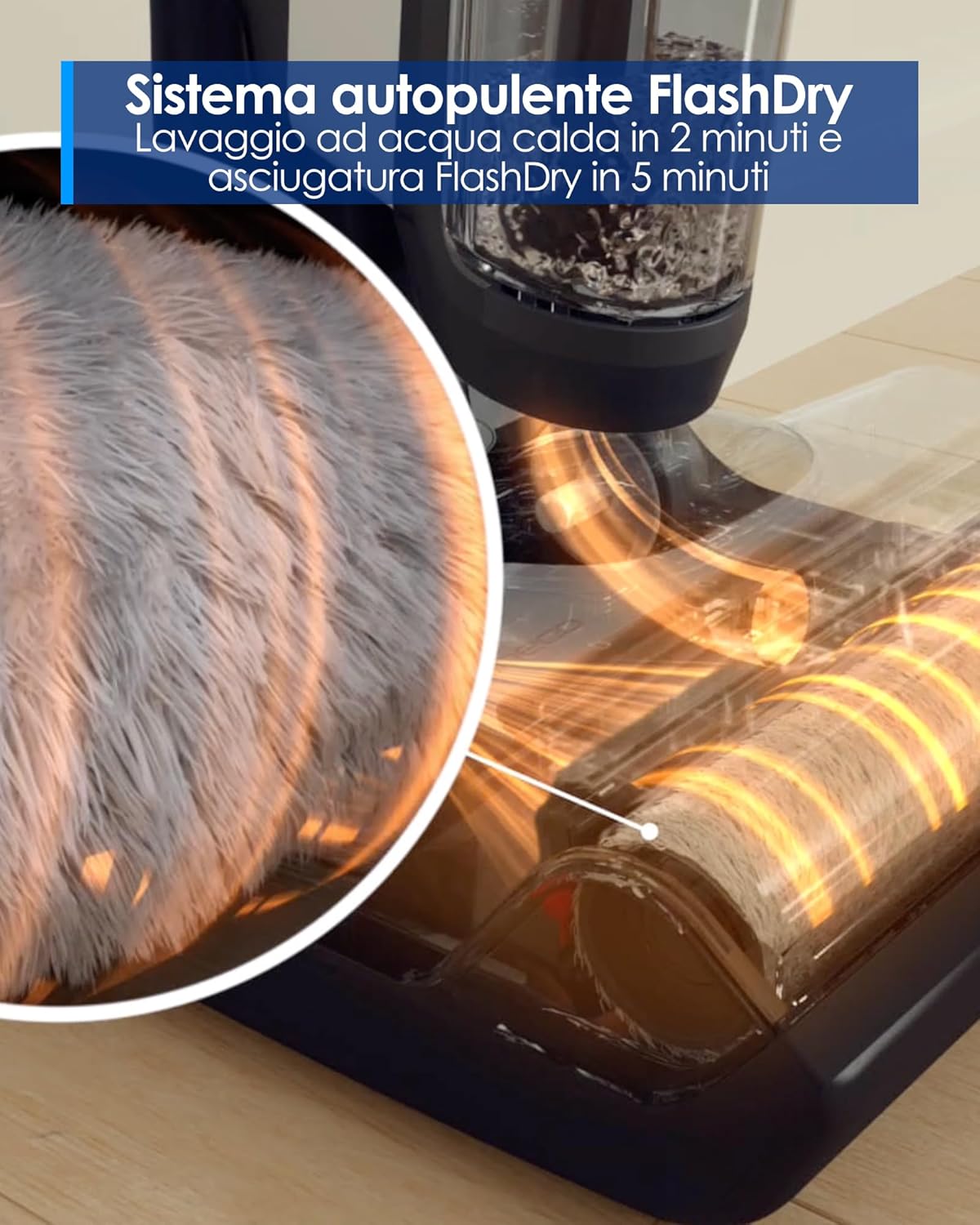 Tineco FLOOR ONE SWITCH S6, aspirapolvere secco/umido, lavapavimenti intelligente 5-in-1, autopulente, asciugatura 5 minuti, spazzola antigroviglio, pulizia bordi su entrambi i lati