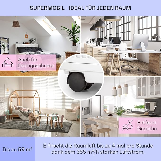 Klarstein portable air conditioner with exhaust pipe, 5-in-1 air conditioner