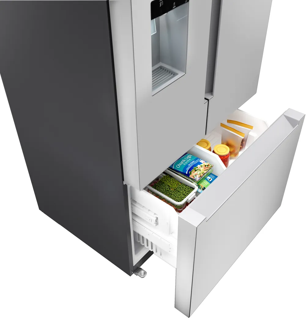 Bosch 100 Series French Door Bottom Mount 36'' Brushed steel anti-fingerprint, Total No Frost