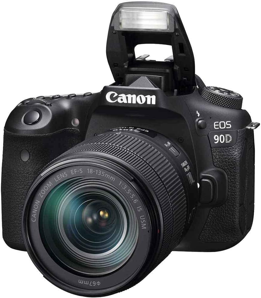 Canon DSLR Camera [EOS 90D] with 18-135 is USM Lens | Built-in Wi-Fi, Bluetooth, DIGIC 8 Image Processor, 4K Video, Dual Pixel CMOS AF, and 3.0 Inch Vari-Angle Touch LCD Screen, Black