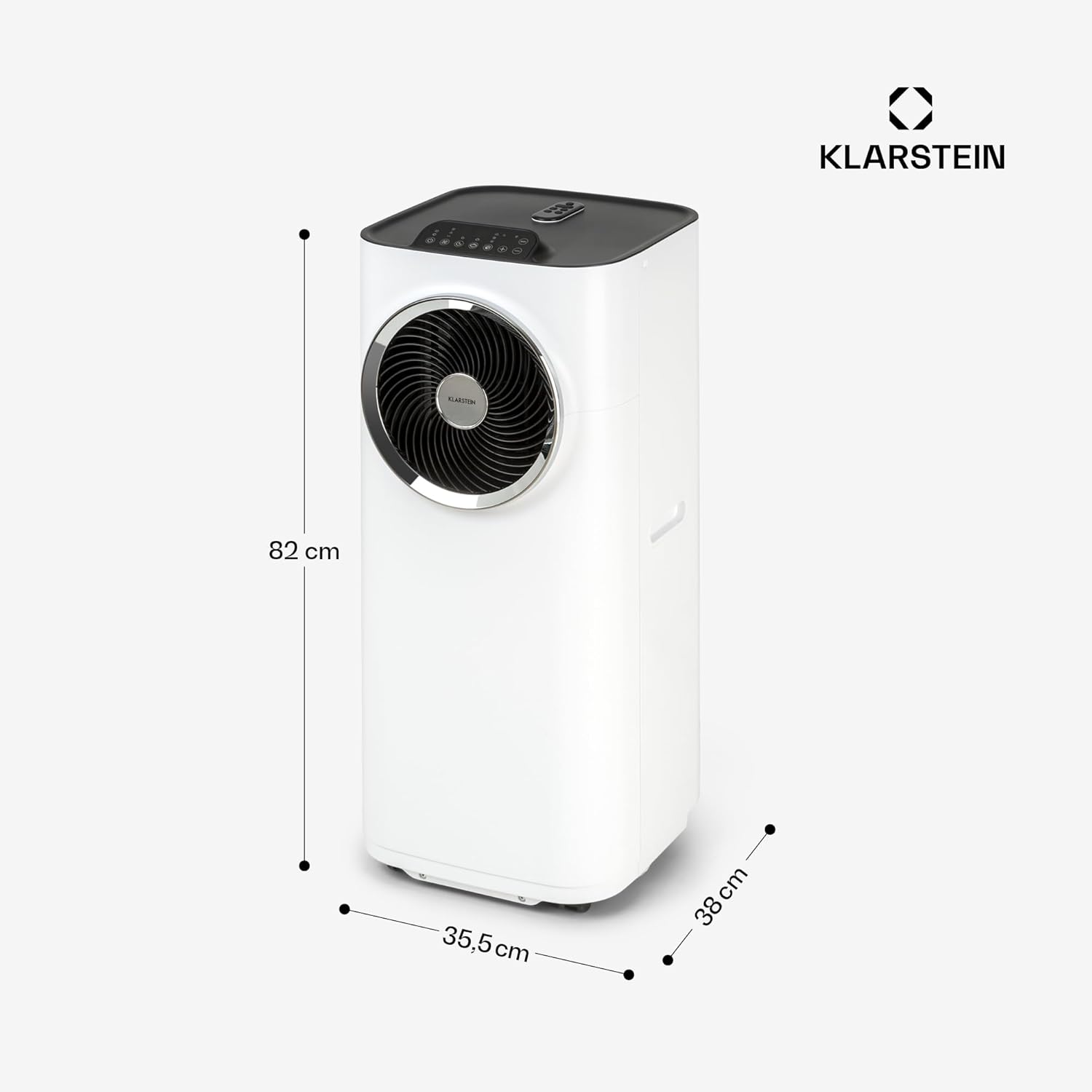 Klarstein Mobile Air Conditioner, 5-in-1 Air Conditioner, Fan, Dehumidifier, Air Purifier & Night Mode, App Control, Home Air Conditioner with Exhaust Hose, Air Conditioner, 10,000 BTU White [Energy Class A]