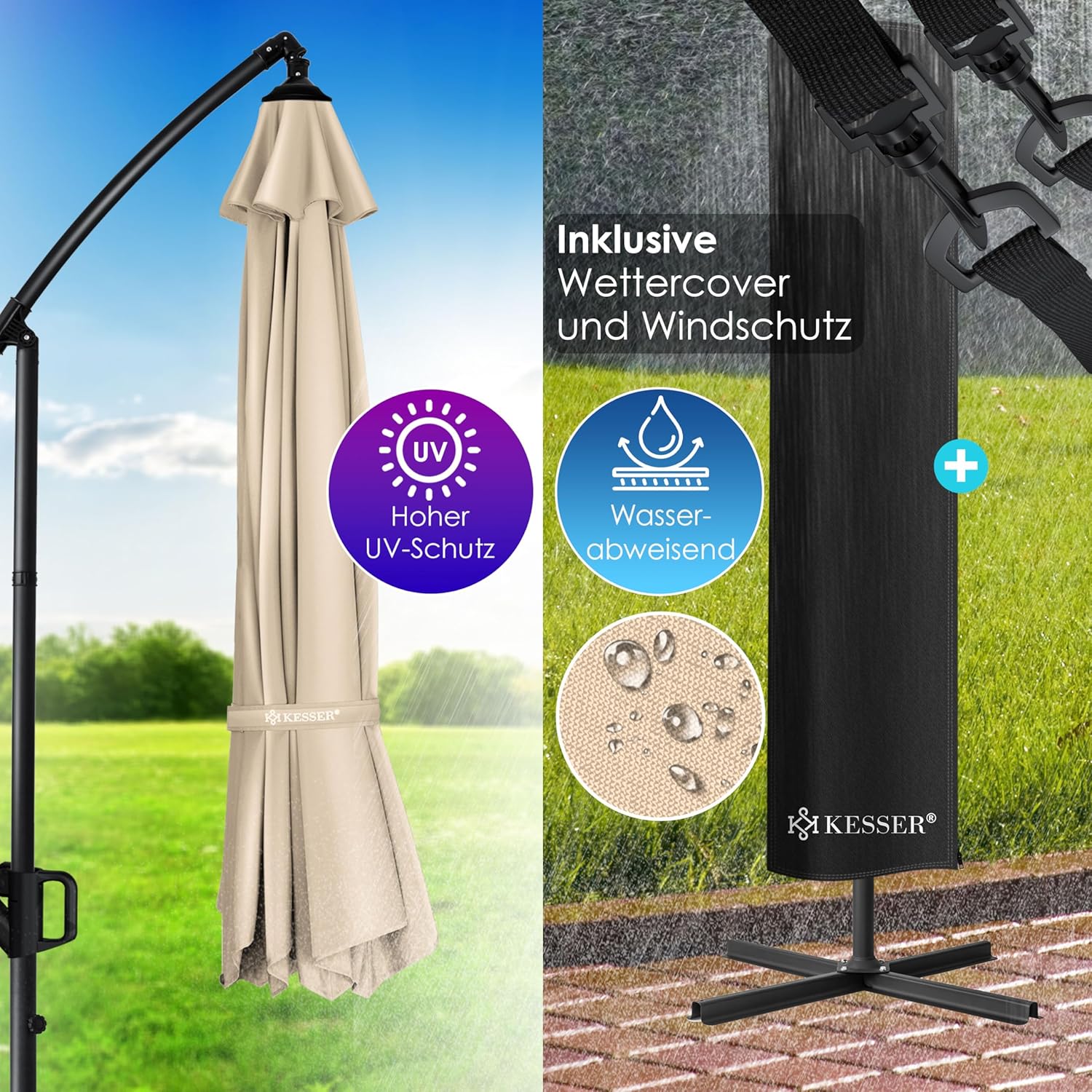 KESSER® Holly Parasol Rectangular with Cover