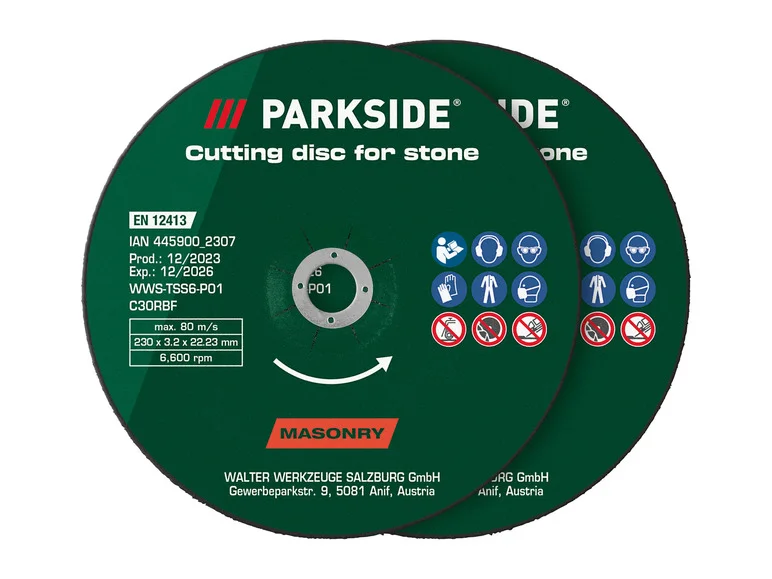 PARKSIDE Kit de disques à trononner ou ébavurer ou Disque à trononner diamanté,  230 mm