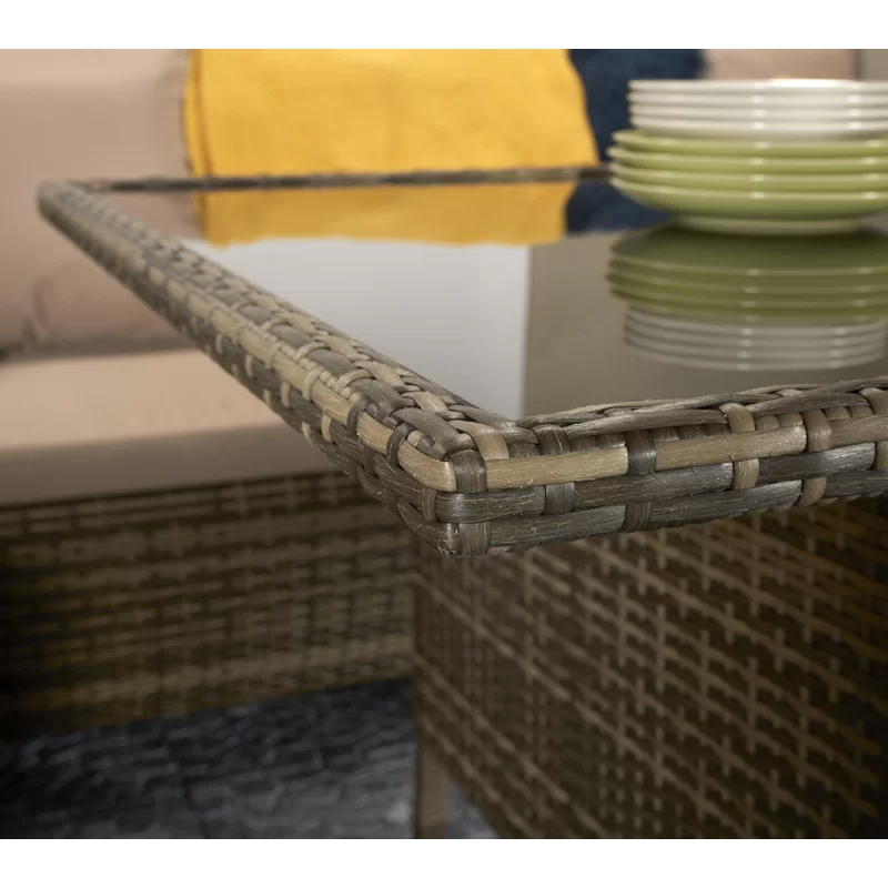 Camila Wicker 9 - Person Garden Lounge Set with Cushions