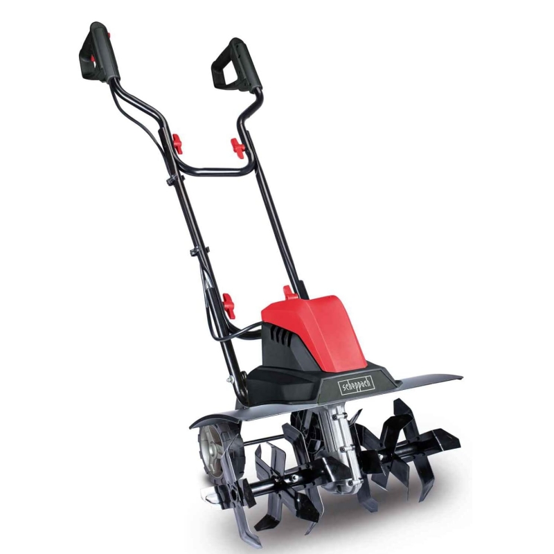 Scheppach Electric tiller MTE460 | 1500W | 450mm Width & 220mm Working Depth | Equipped with 24 Knives | Requires Low Maintenance | Folding Handlebar | Ideal for vegetable garden