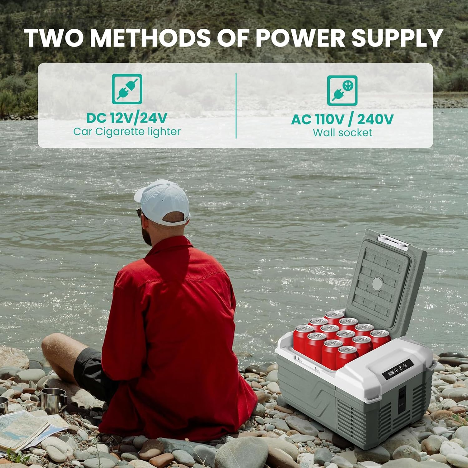 Alpicool NL9 Car Mini Fridge 9L 12V Car Refrigerator (-20℃-20℃) Portable Fridge Freezer 12V/24V DC 100~240 Volt AC Electric Cooler Box for Camping RV Road Trip Picnic Truck Camper [Energy Class C]