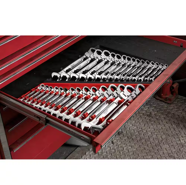 Milwaukee 144-Position Flex-Head Ratcheting Combination Wrench Set SAE and METRIC (30-Piece)