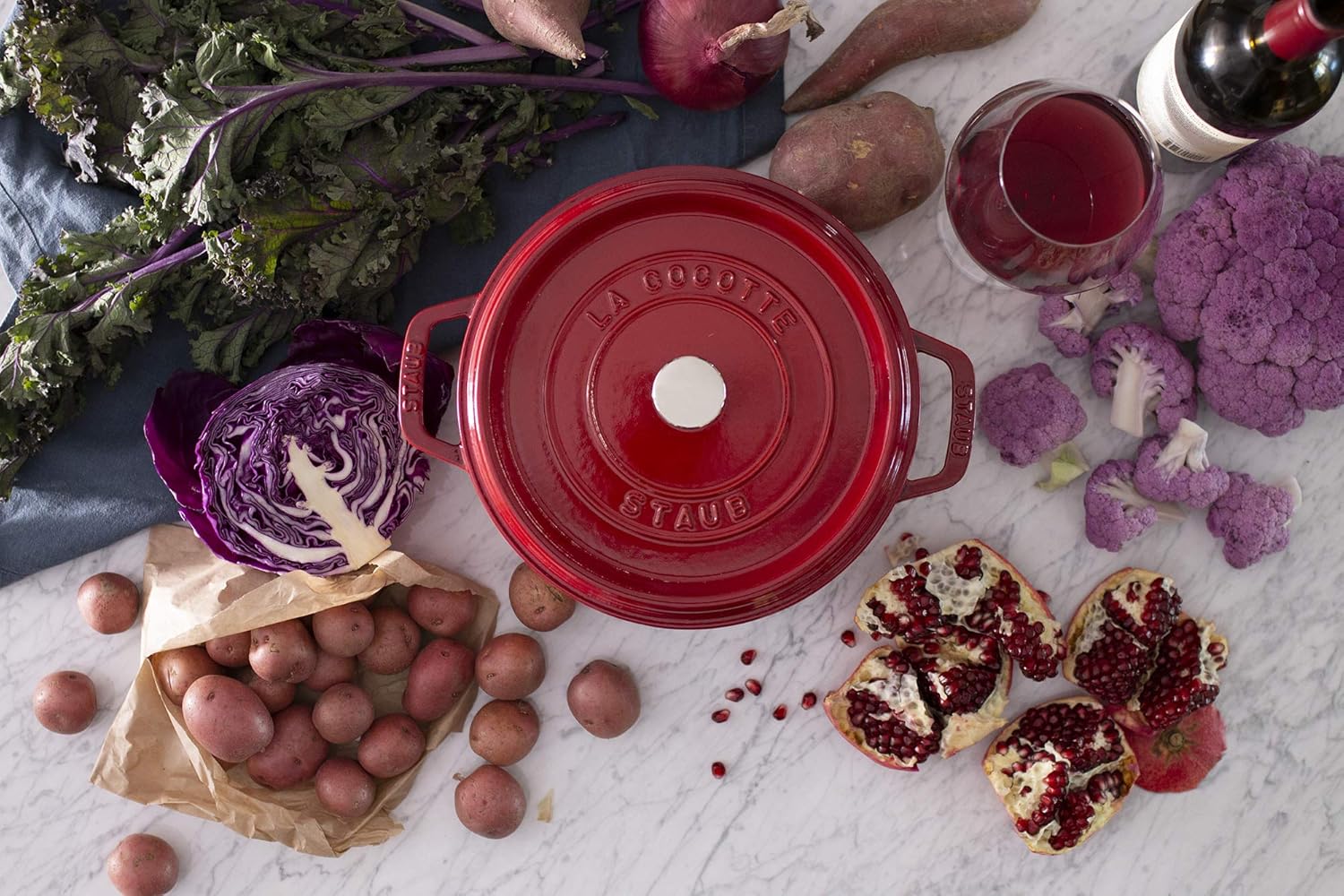 Staub 4-Quart Round Casserole 4-quart cherry