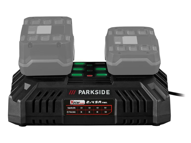 PARKSIDE Chargeur de batterie double PDSLG 20 B, 2 x 4,5 A, 20 V