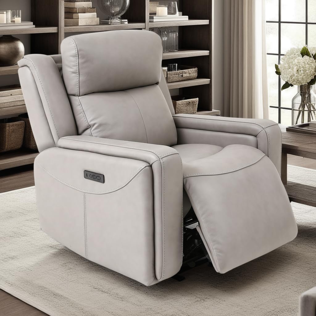 Armen Living Dual Power Headrest and Lumbar Support Recliner Chair with USB Charging Ports