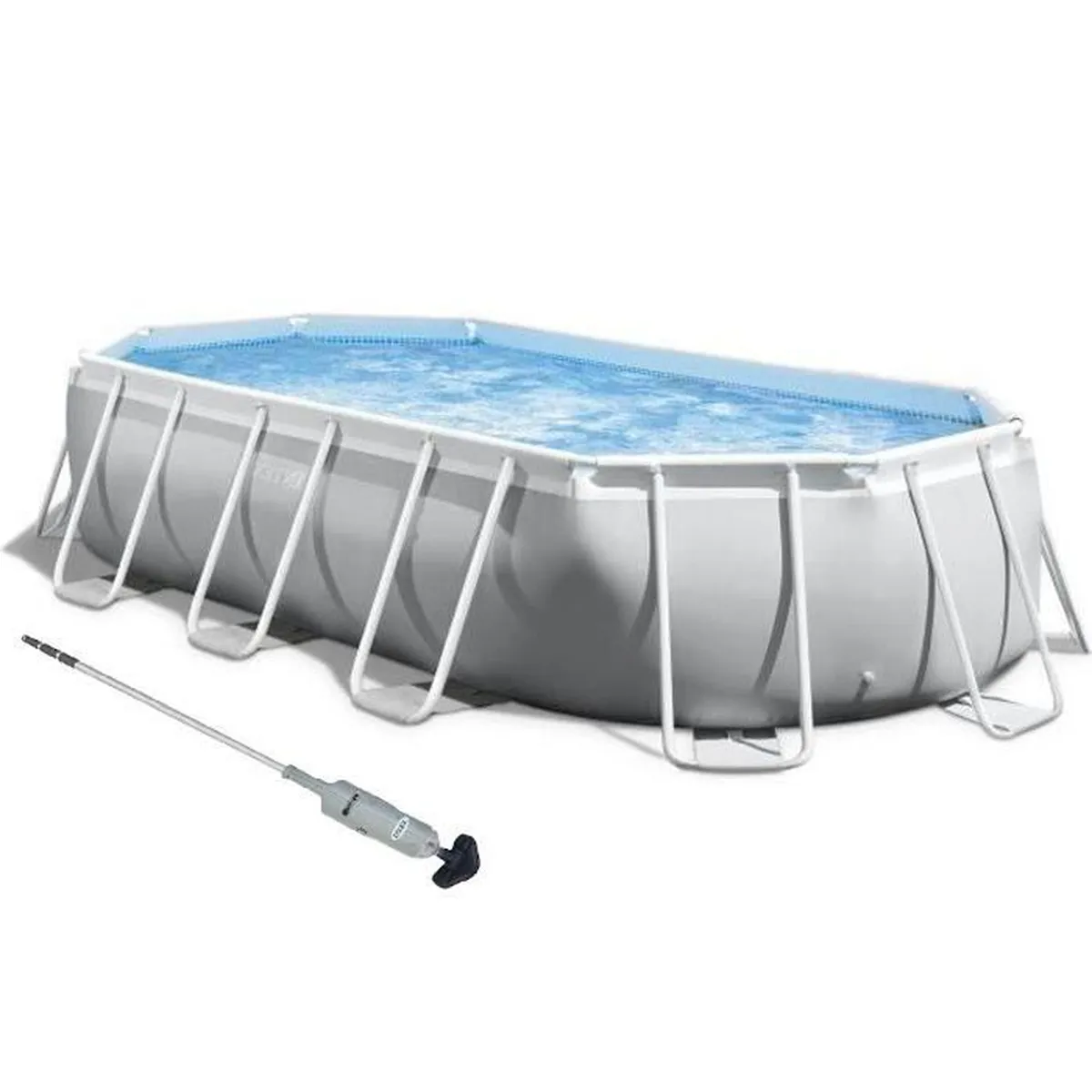 Kit piscine prism frame ovale tubulaire (l)5,03 x (l)2,74 x (h)1,22m et chauffage solaire